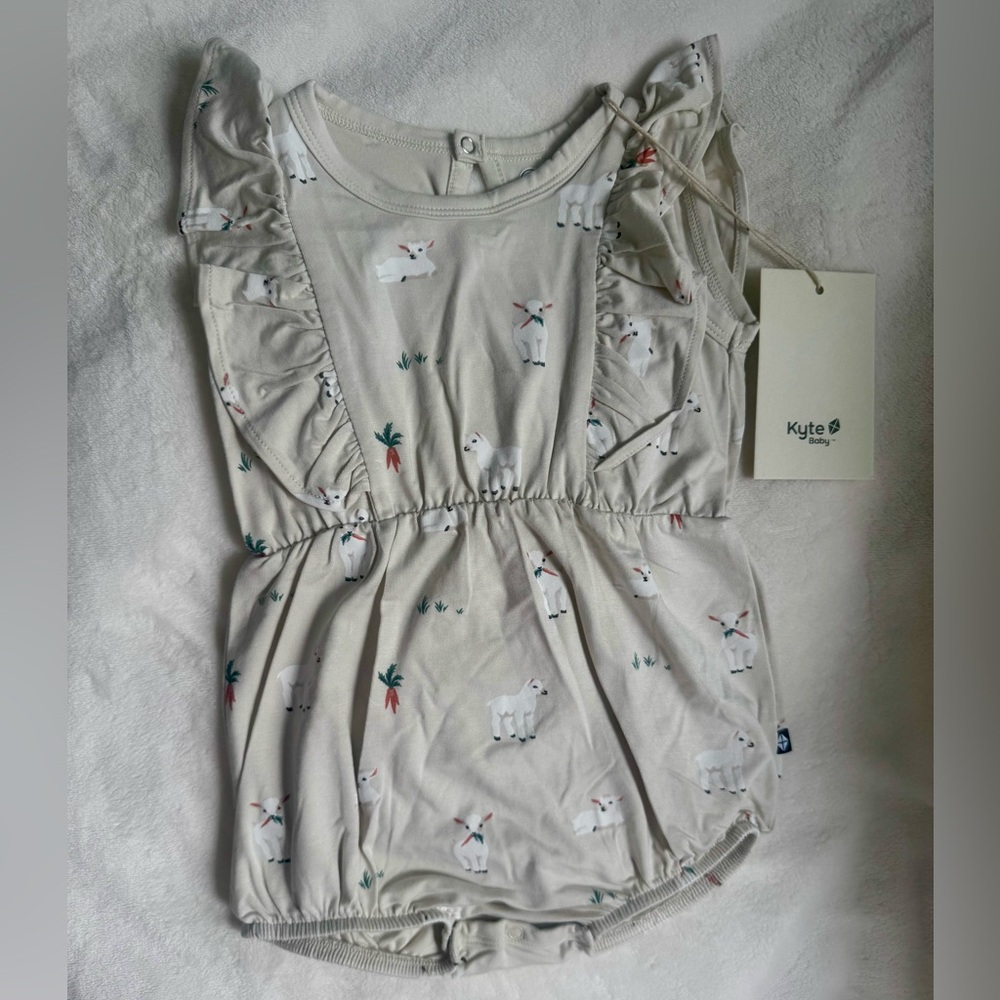 Kyte BABY Bubble Romper in Goat NWT